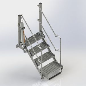 Folding stairs for trucks access 